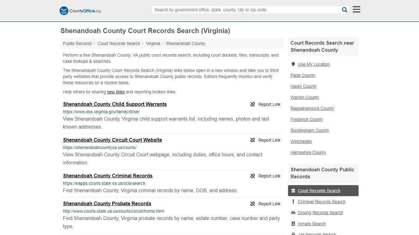 Court Records Search - Shenandoah County, VA (Adoptions ...